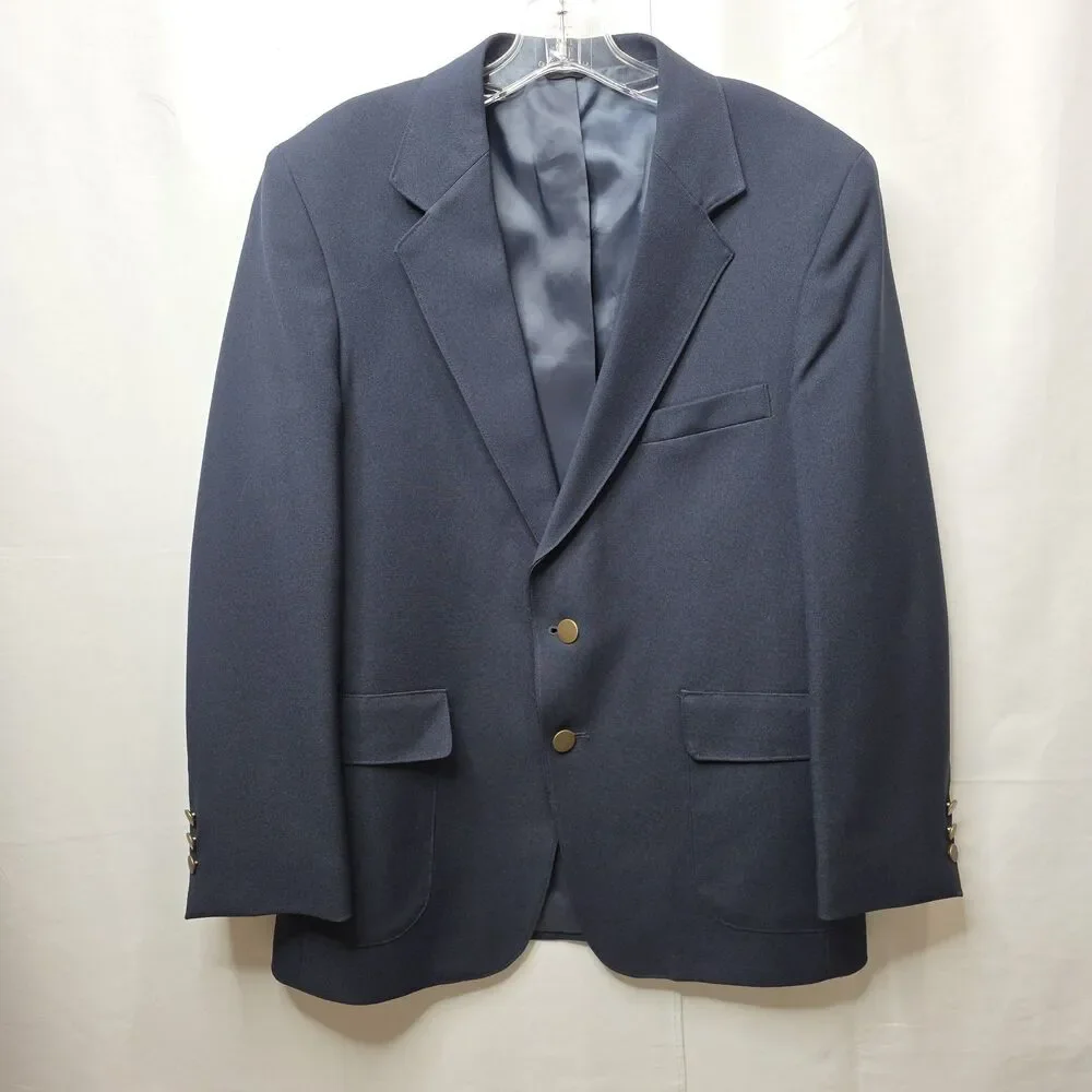 Levi’s Action Suit Blazer Mens 42S Navy Blue Two Button Vintage Sport Coat USA